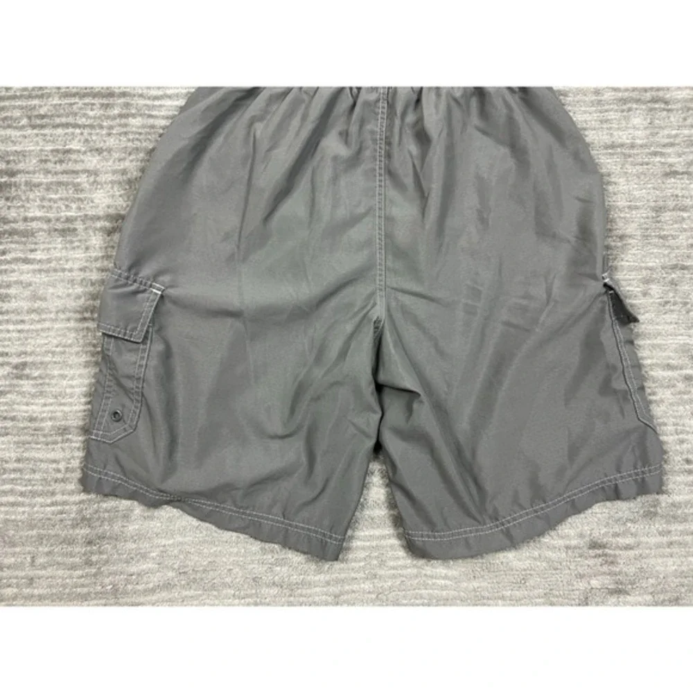 World Wide Sportsman Swimming Trunks Mens Medium Gray Mesh‎ Lined Cargo Pocket